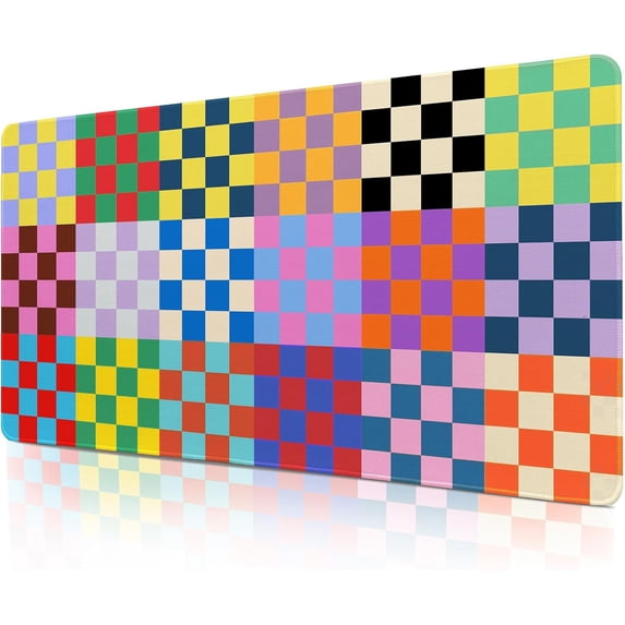Checkered Desk Mat, Large Mouse Pad for Desk, Anti-Slip Waterproof Big Mousepad, Cute DeskMatt for Desktop, Keyboard Mat for Computer Desktop (Retro Checkered)