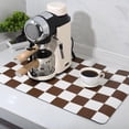 thumbnail image 1 of Checkered Dish Drying Mat for Kitchen Counter, Coffee Bar, Coffee Station Accessories, Absorbent Coffee Mat Kitchen Drying Mat Easy Clean, Caramel 19.5x12in, 1 of 5
