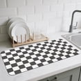 thumbnail image 1 of Checkered Dish Drying Mat for Kitchen Counter, Absorbent Non-Slip Coffee Mat, Heat Resistant Mat for Countertops Coffee Bar Decor 17" x 32" Black, 1 of 8