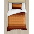 thumbnail image 1 of Checkered Duvet Cover Set, Grid Pattern with Vignette Effect Squares Abstract Mosaic Composition, Decorative 2 Piece Bedding Set with 1 Pillow Shams, Twin Size, Dark Brown and Orange, by Ambesonne, 1 of 3