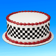 thumbnail image 1 of Checkered Edible Photo Image Cake Border Decoration, 1 of 3