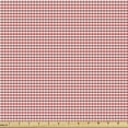 thumbnail image 1 of Ambesonne Checkered Fabric by the Yard Upholstery, Traditional Gingham, 3 Yards, Coral White, 1 of 4