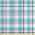 thumbnail image 1 of Ambesonne Checkered Fabric by the Yard Upholstery, Pastel Fresh Summer, 2 Yards, Aqua Turquoise Pink, 1 of 4