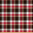 thumbnail image 1 of Ambesonne Checkered Fabric by the Yard Upholstery, Striped Old Fashioned, 2 Yards, Dark Coral White Brown, 1 of 4