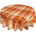 thumbnail image 1 of Checkered Fall Tablecloth Round 60 Inch,Burnt Orange Retro Plaid Table Cloth,Stain Resistance Polyester Autumn Thanksgiving Indoor Outdoor Table Covers for Kitchen Dining Parties Picnic, 1 of 6