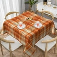 thumbnail image 1 of Checkered Fall Tablecloth Square 60x60 Inch,Burnt Orange Retro Plaid Table Cloth,Stain Resistance Polyester Autumn Thanksgiving Indoor Outdoor Table Covers for Kitchen Dining Parties Picnic, 1 of 6