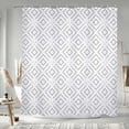 thumbnail image 1 of Checkered Farmhouse Fabric Shower Curtain Black White Plaid Neutral Polyester Bathtub Curtain Western Striped Splicing Shower Curtains for Kids Bathroom Decor Waterproof with Hooks,72x84 Inch, 1 of 6
