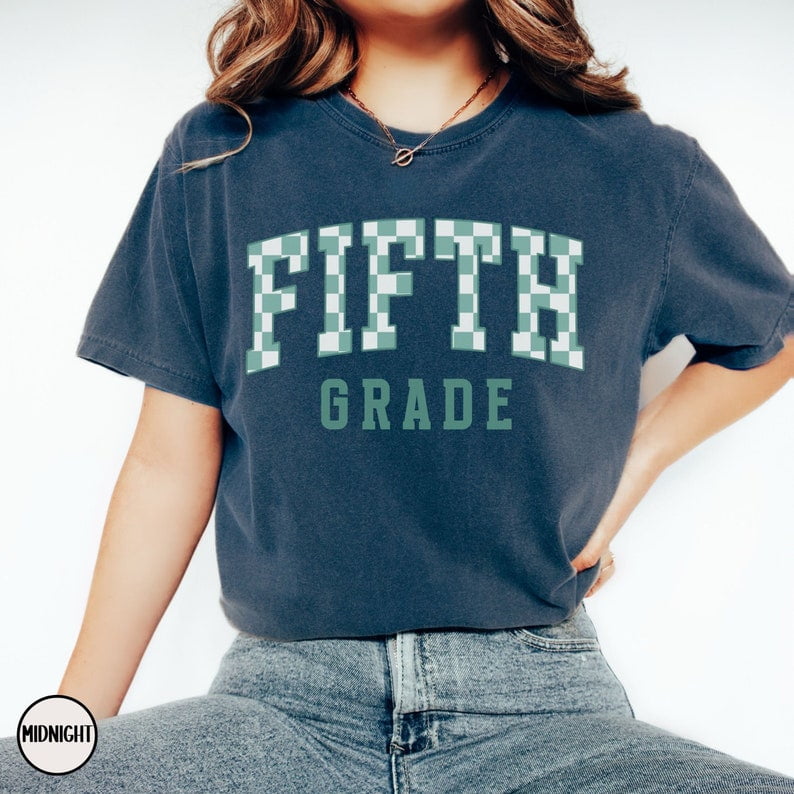 Checkered Fifth Grade Teacher Shirt Retro 5th Grade T shirt Back to Checkered Fifth Grade Teacher Shirt Retro 5th Grade T shirt Back to