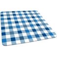 thumbnail image 1 of Checkered Fitted Polyester Tablecloth Square, Blue White Lattice Elastic Edge Home Decor Table Cover, Stain Resistant Washable Table Cover for Indoor Outdoor Party Use, Fits 36"x36" Table, 1 of 4