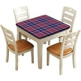 thumbnail image 1 of Checkered Fitted Table Clothes Square, Scottish Lattice Elastic Edge Home Decor Tablecloths, Waterproof Oil & Dust Proof Table Cover, For Family Holiday Party Polyester Tablecloth, Fits 34"x34" Table, 1 of 6
