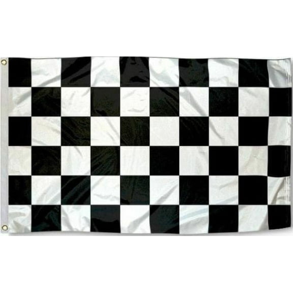Checkered Flag 3x5 w/ Grommets - Black & White - Nascar Racing Race Car Speedway