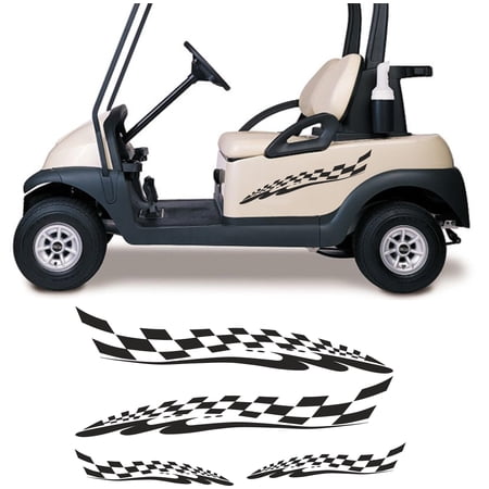 Checkered Flag Golf Cart Decals Accessories Go Cart Stickers GCC03