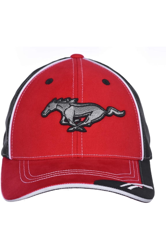 Men's Ford Mustang Logo Cap Adjustable Red & Black Hat