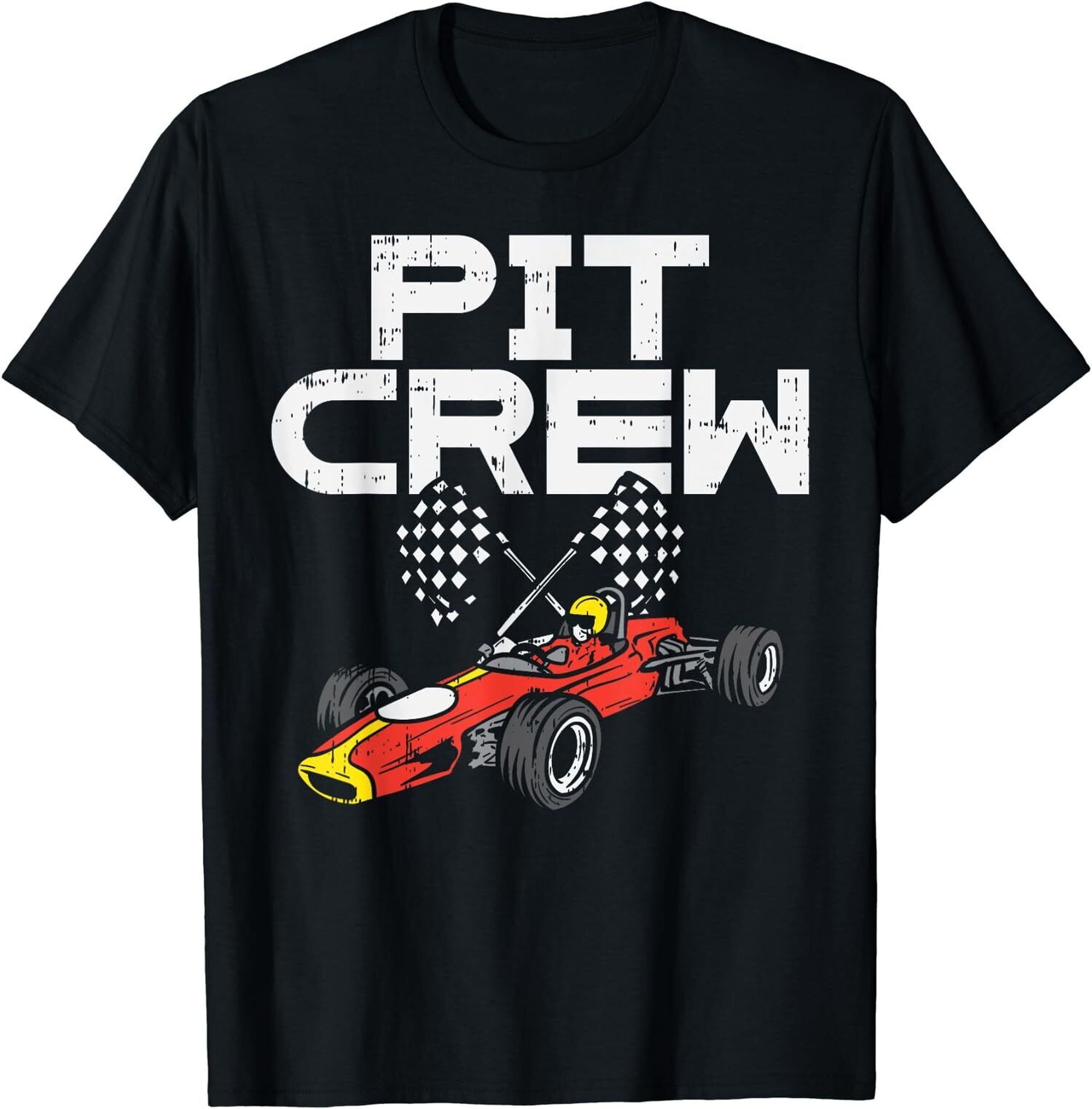 Checkered Flag Racing Pit Crew T-Shirt - Perfect Gift for Race Car ...