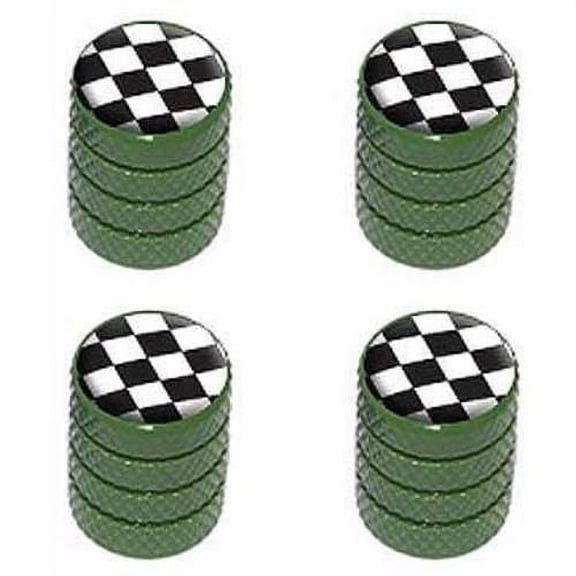 Checkered Flag Racing Tire Rim Wheel Aluminum Valve Stem Caps, Multiple Colors