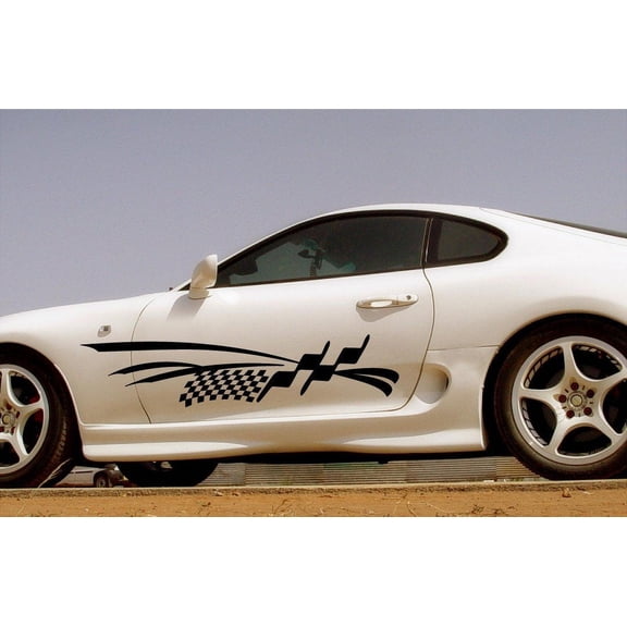 Checkered Flag Racing Trailer Decals Stickers Murals Set Auto Car Truck RF03