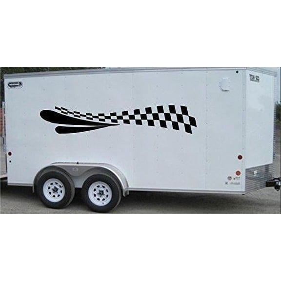 Checkered Flag Racing Trailer Decals Stickers Murals Set Auto Car Truck
