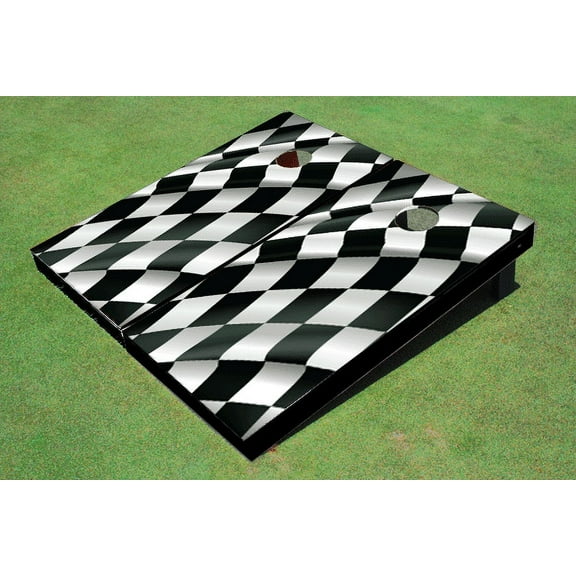 Checkered Flag Themed Cornhole Boards