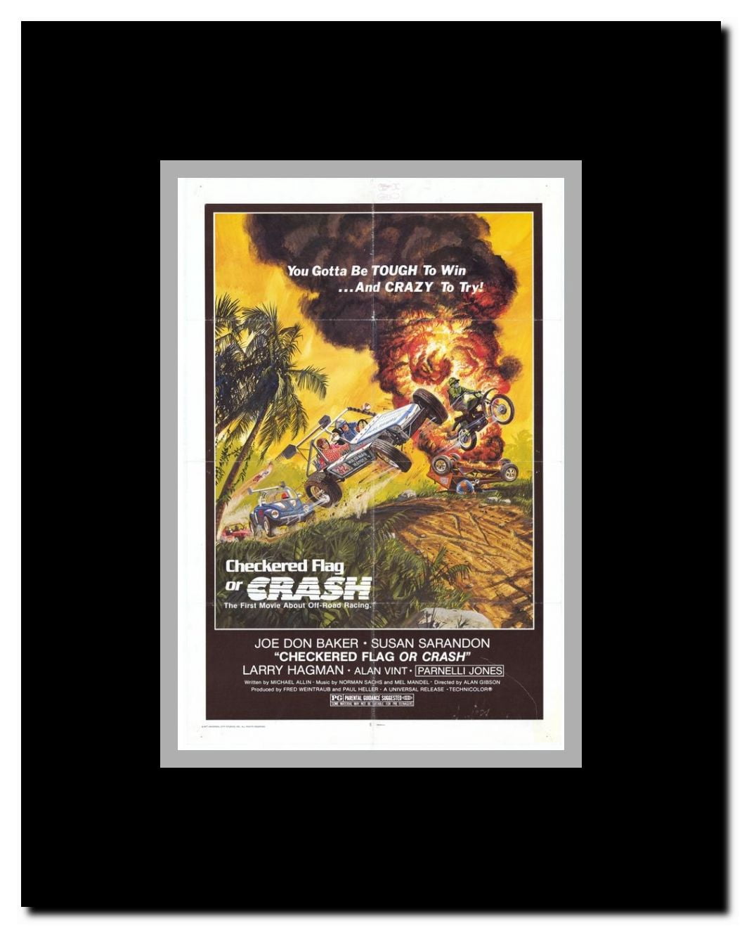 Checkered Flag or Crash Framed Movie Poster