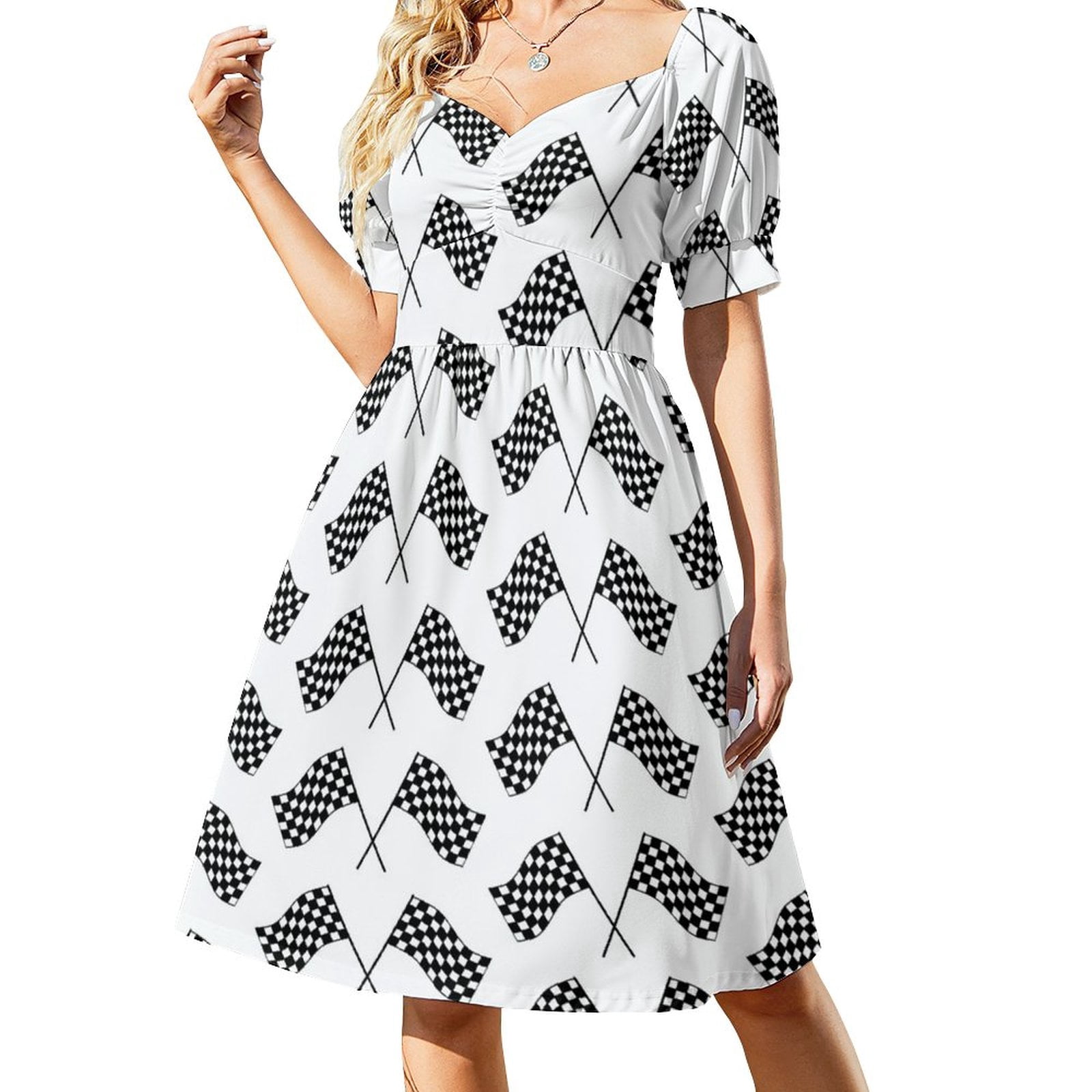 Checkered Flags Dress Ladies Dresses For Special Occasions Summer Checkered flags dress ladies dresses for special occasions summer