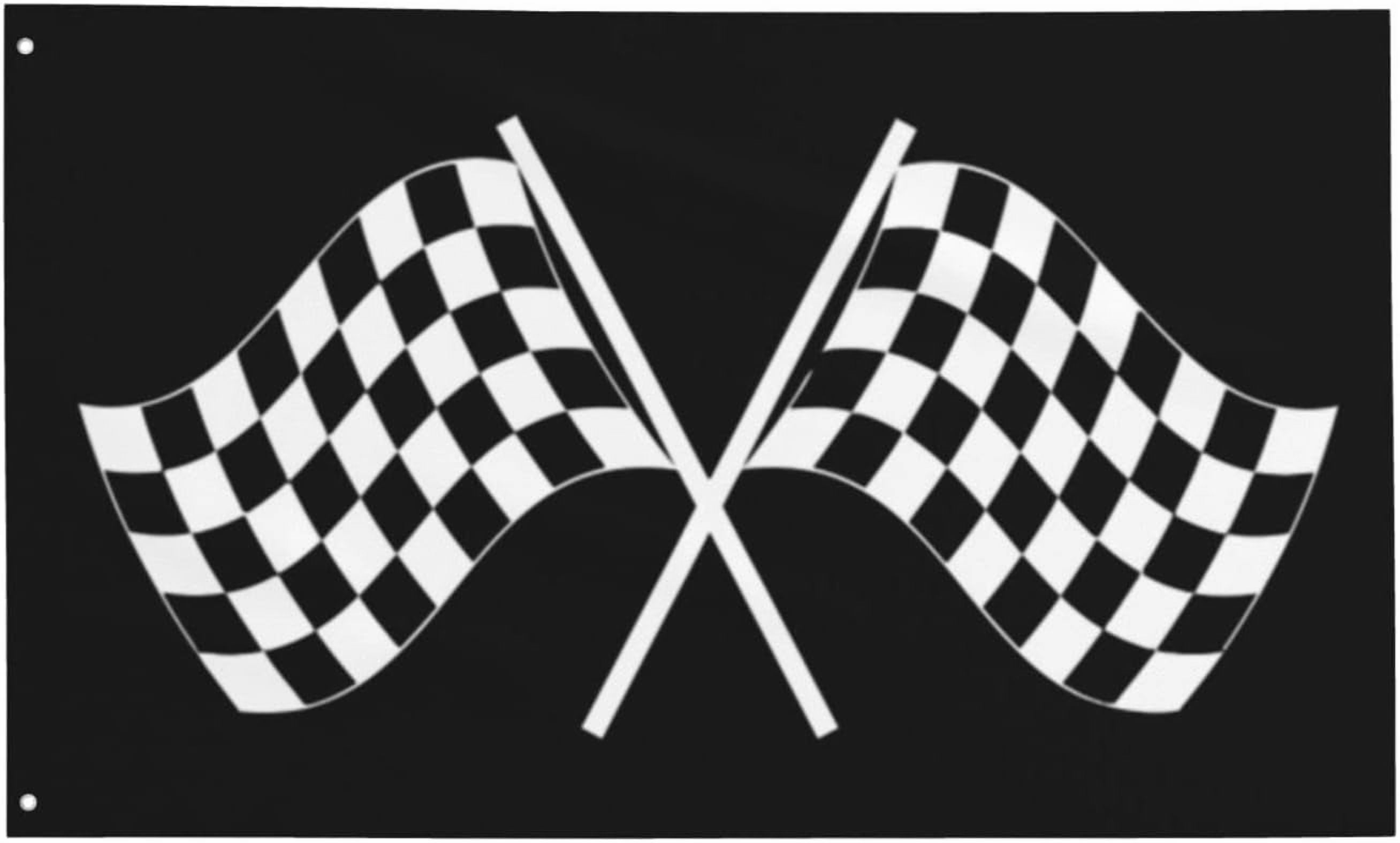 Checkered Flags Race Car Flag Funny Gift For Momen Men Black Flag 3x5ft ...