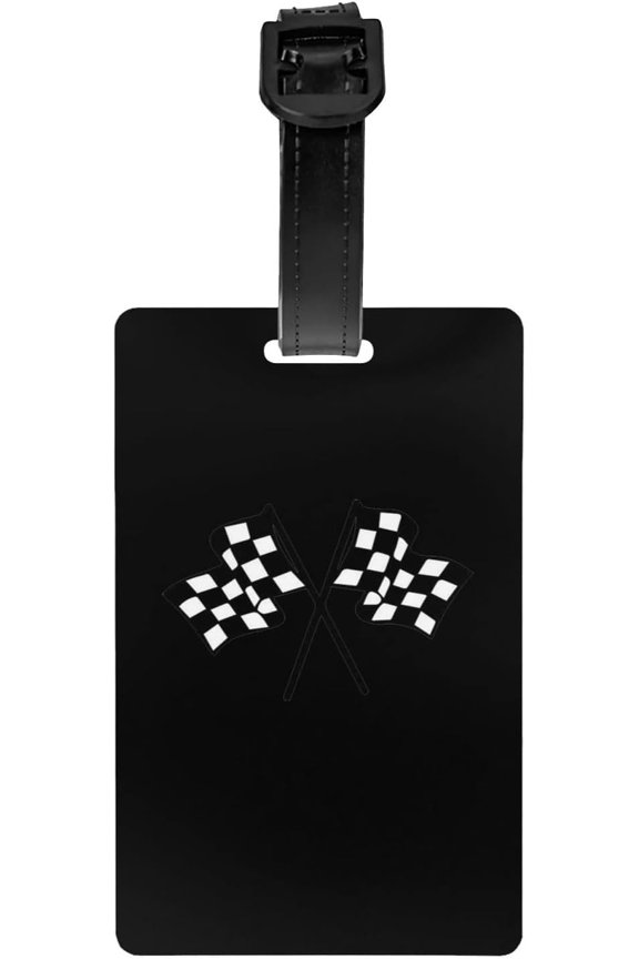 Checkered Flags Race Car Flag Luggage Tag List, Travel Backpack Luggage Tag Quick Identification Luggage Tag