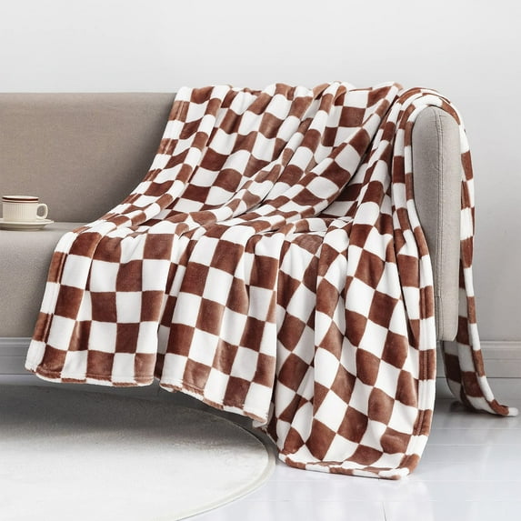 Checkered Flannel Blanket under $5! Yrmaups Checkered Flannel Blanket, Black and White Squares Pattern Throw Blanket, Soft Bed Sofa Cover Blanket, Warm Cozy Blanket for Couch, Bed, Gift