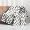 thumbnail image 1 of Checkered Flannel Fleece Blanket - Soft Polyester Throw For Sofa Bed - Warm Cozy Coverlet For Winter Nights - Reversible Lightweight Home Decor, 1 of 6