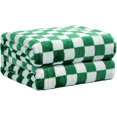 thumbnail image 1 of Checkered Flannel Fleece Throw Blanket Soft Cozy Checkerboard Grid Print Chessboard Gingham Pattern Blankets for Bed Couch Sofa, 50"x60", Green, 1 of 6