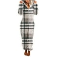thumbnail image 1 of Checkered Flannel Onesie Pajamas for Women Fleece Fuzzy Sherpa Hooded One Piece Romper Warm Winter Loungewear Sleepwear, 1 of 6