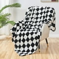 thumbnail image 1 of Checkered Flannel Throw Blanket, Soft Cozy Checkerboard Grid Pattern Fleece Blanket for Couch Bed Sofa, Black 60 x 80 Inches, 1 of 6