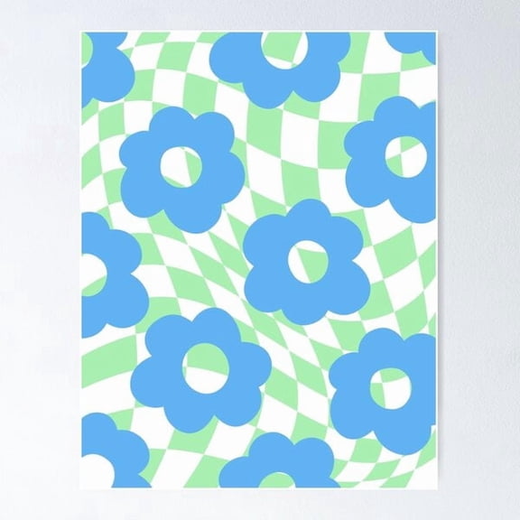Checkered Floral Poster , Poster Print Only
