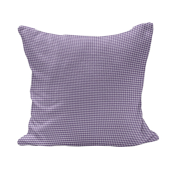 Checkered Fluffy Throw Pillow Cushion Cover, Purple and White Colored Gingham Checks Rows Picnic Theme Vintage Style Print, Rectangle Accent Pillow Case, 26" x 16", Purple White, by Ambesonne