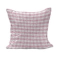 thumbnail image 1 of Checkered Fluffy Throw Pillow Cushion Cover, Romantic Pattern with Little Hearts Girlish Design, Rectangle Accent Pillow Case, 26" x 16", Pale Pink White, by Ambesonne, 1 of 5