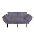 thumbnail image 1 of Checkered Futon Couch, Celtic Tartan Irish Culture Scotland Country Antique Tradition Tile, Daybed with Metal Frame Upholstered Sofa for Living Dorm, Loveseat, Violet Pale Blue Salmon, by Ambesonne, 1 of 4