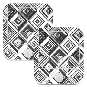 Checkered Geometry Pattern 2 Pack LED Motion Sensor Night Light Plug into Wall Auto Dusk to Dawn Adjustable Brightness for Kids Bedroom Hallway Nursery Room