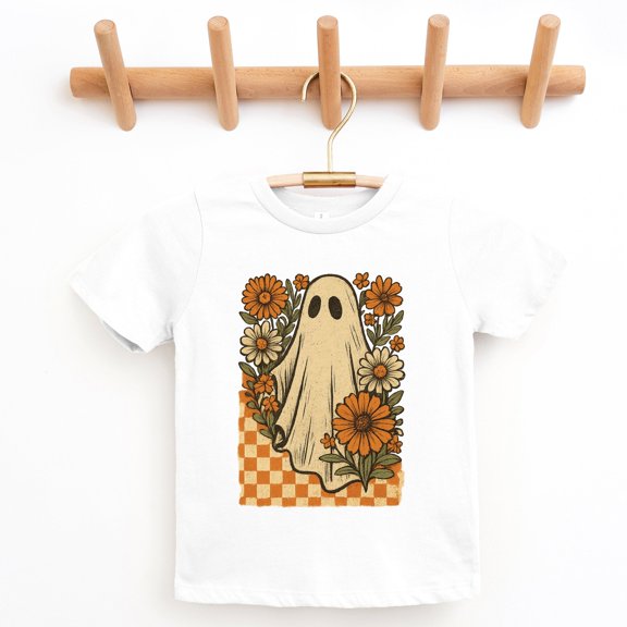 Checkered Ghost Floral Vintage - Youth Short Sleeve Graphic T-Shirt and Toddler Short Sleeve Graphic T-Shirt