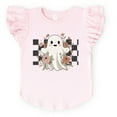 thumbnail image 1 of Checkered Ghost Rose - Kids Flutter Sleeve Tee, 1 of 8