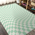 thumbnail image 1 of Checkered Green Machine Washable Rug Pastel Cute Area Rugs with Non Slip Rugs for Living Room Bedroom Carpet Stain Resistant, Home Decor Office Rug 2x3ft, 1 of 6
