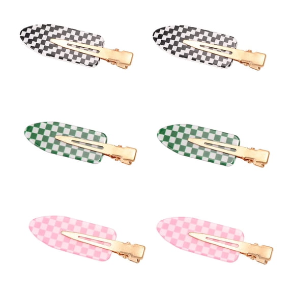 Checkered Hair Clip No Bend Hair Clip No Crease Hair Clips Tiny Hair Clips Pin Curl Clips For Makeup Application Pin Curl Clips Pin Curl Clips For Hair Fashion Makeup Clips For