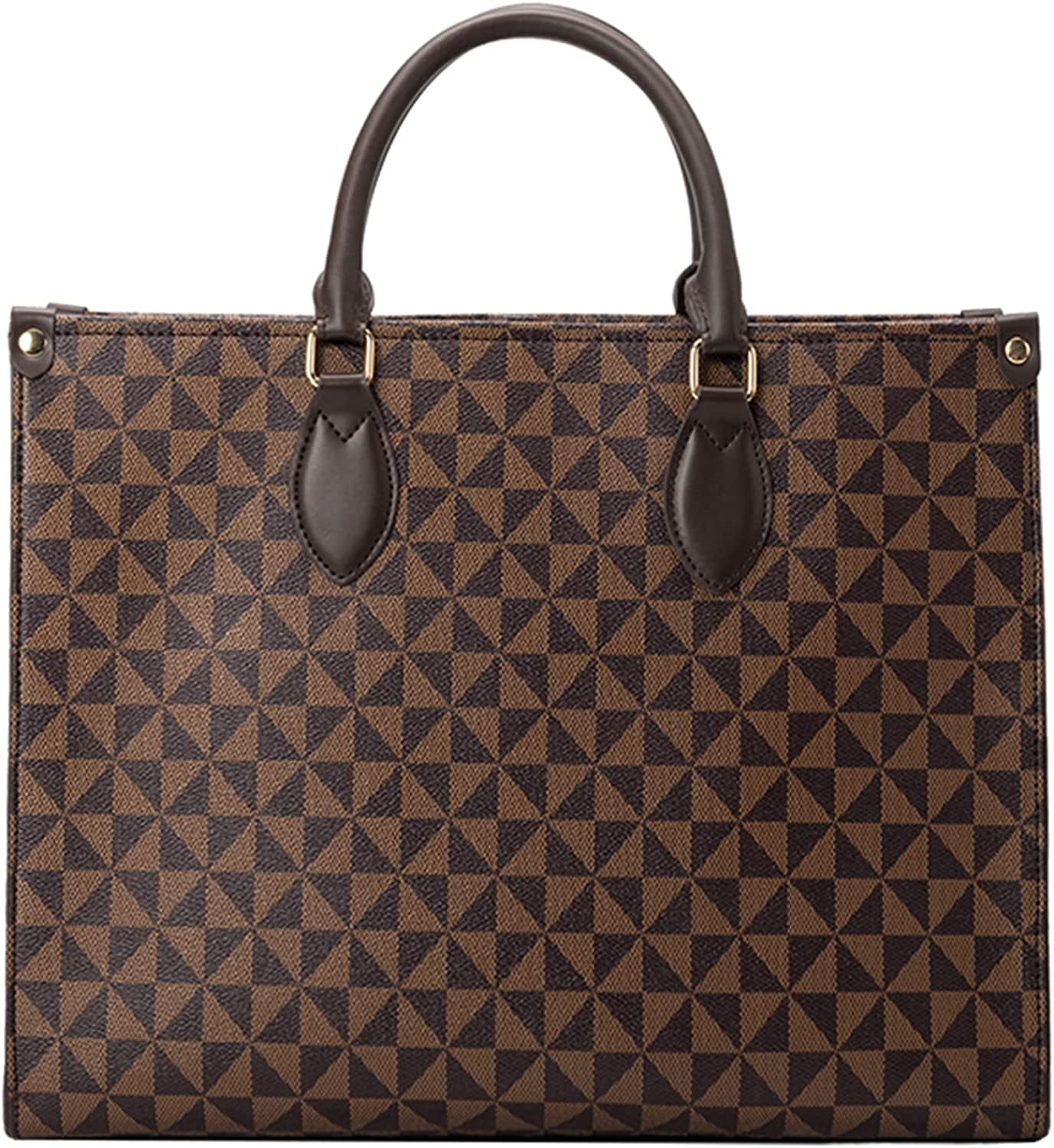 Checkered Handbag Designer Inspired Vegan Leather Tote Bags - Business  Briefcase Fashionable Square Totes 