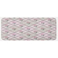 thumbnail image 1 of Checkered Kitchen Mat, Diagonal Striped Design Delicate Gentle Flower Feminine, Plush Decorative Kitchen Mat with Non Slip Backing, 47" X 19", Mauve Pink Forest Green, by Ambesonne, 1 of 1