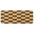 thumbnail image 1 of Checkered Kitchen Mat, Empty Checkerboard Wooden Seem Mosaic Texture Image Chess Game Hobby Theme, Plush Decorative Kitchen Mat with Non Slip Backing, 47" X 19", Brown Pale Brown, by Ambesonne, 1 of 1