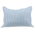 thumbnail image 1 of Checkered Knitted Quilt Pillowcover, Little Squares and Stripes Pastel Color Gingham Repeating Rows Vintage Tile, Standard King Size Pillow Cover for Bedroom, 36" x 20", Pale Blue White, by Ambesonne, 1 of 2