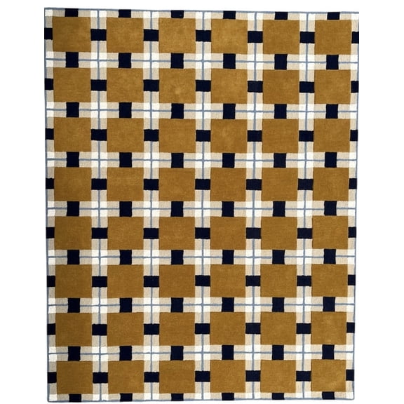 Checkered Layered Area Rug Multicolor Geometric Pattern Hand Tufted Soft Carpet for Living Room Bedroom Floor Decor 7x10