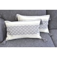 thumbnail image 1 of Checkered Lumbar Pillow Covers with Tassels Gray, 12x20 inch -Set of 2 / Decorative Small Rectangle Cushion Covers for Couch Sofa/ Farmhouse Woven Pillow Cases/ Accent Cushion Covers, 1 of 6