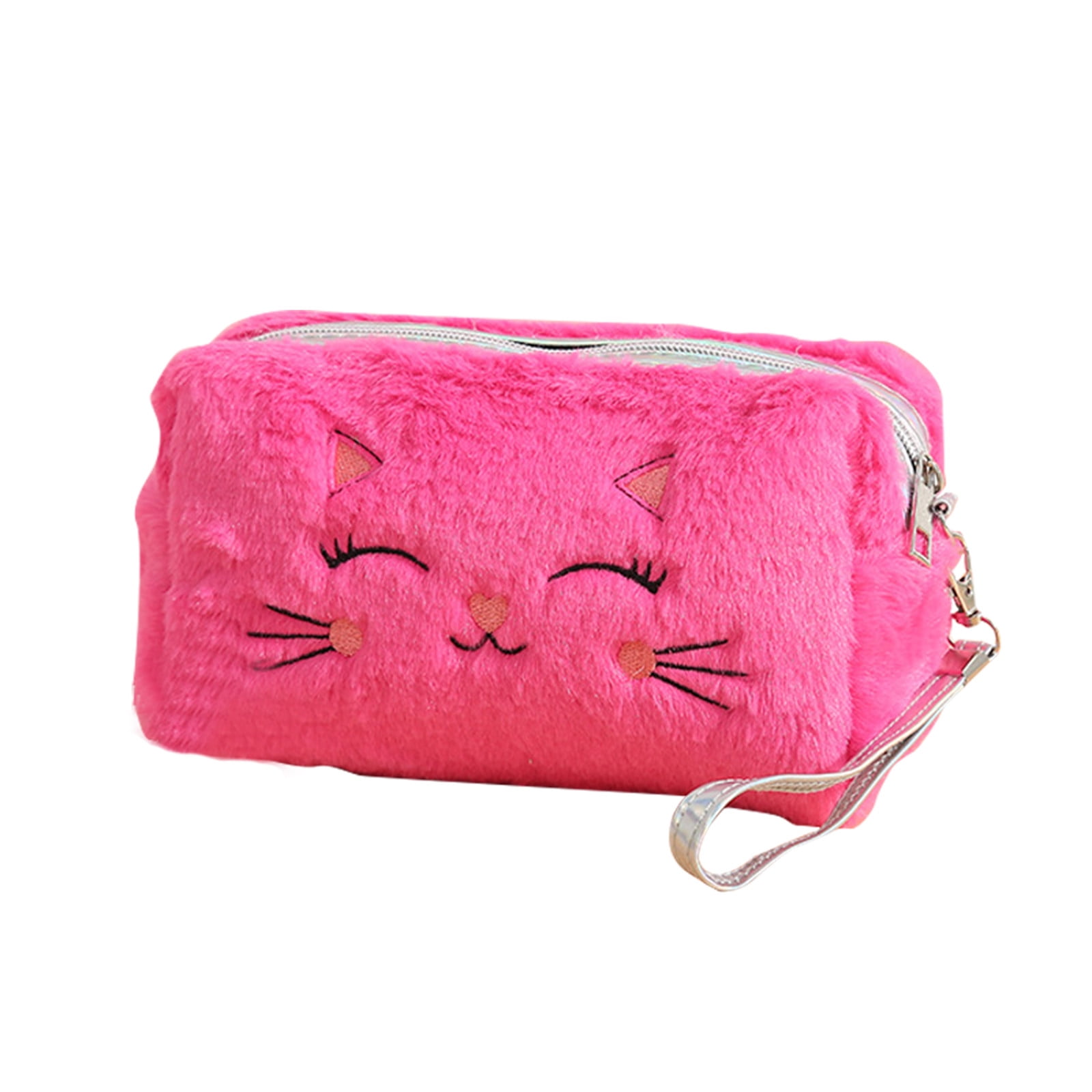 Pink fluffy makeup bag new arrivals