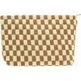 thumbnail image 1 of Checkered Makeup Bag for Purse Portable Zipper Make Up Pouch Small Cosmetic Case for Travel Accessories Pink White, 1 of 8
