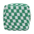 thumbnail image 1 of Checkered Makeup Bag for Purse Portable Zipper Make Up Pouch Small Knit Coin Purse for Travel Accessories （Green）, 1 of 7