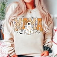 thumbnail image 1 of Checkered Mama Halloween Sweatshirt with Coquette Bow, Cute Ghost and Spooky Boo, Retro Fall Shirt for Spooky Season, Halloween Mom Outfit, 1 of 5